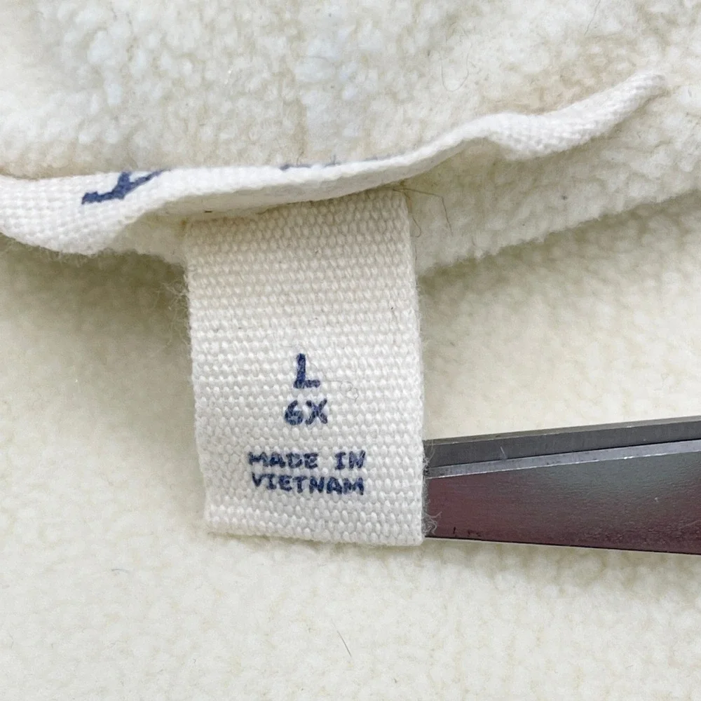 Lands End Teddy Sherpa Hooded Vest Kids 6X Cozy Cabin Minimal Outerwear Layering